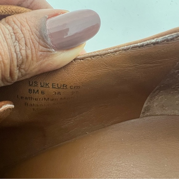 Franco Sarto Izaro Leather Lace Up Oxford Heels Booties Brown Tan Women’s US 8M - Picture 9 of 12